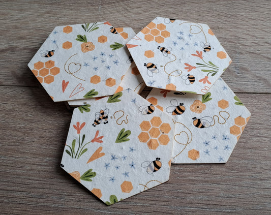 Hexagone à planter en papier ensemencé